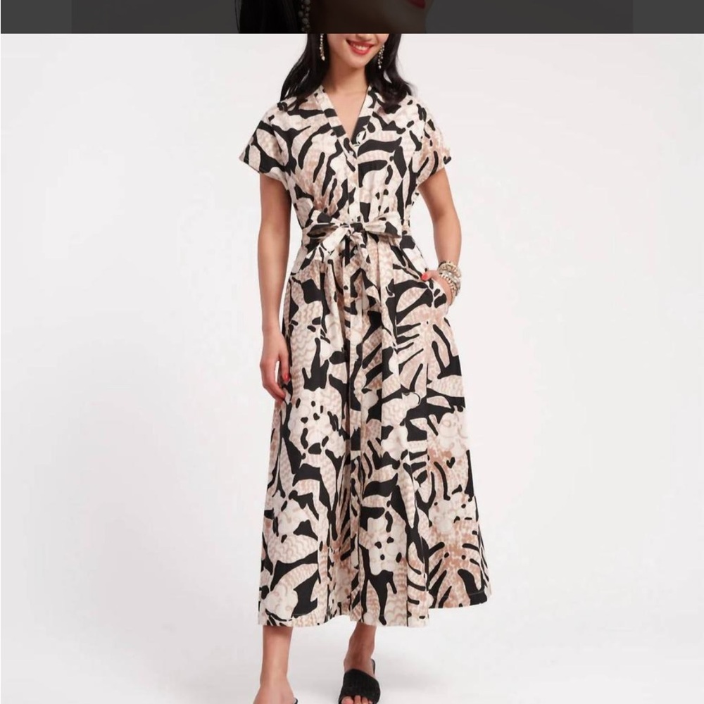 Frances Valentine Black and Cream Maxi Dress
